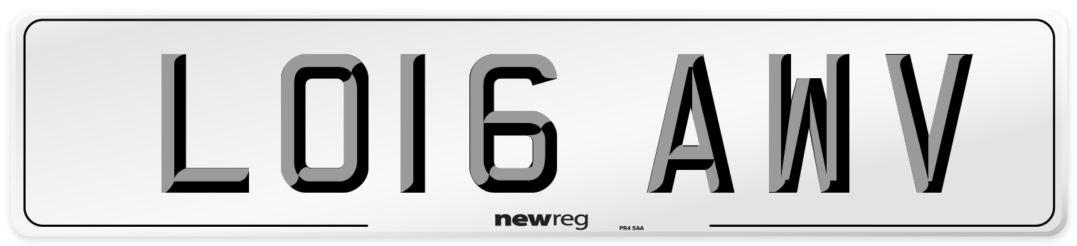 LO16 AWV Number Plate from New Reg